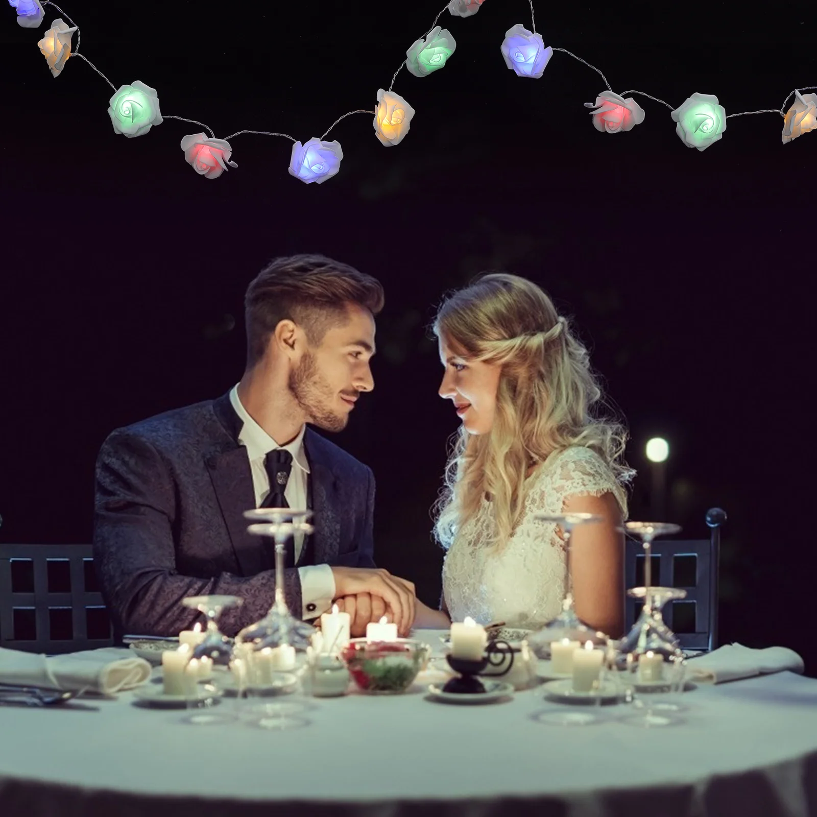 

1Pcs Rose Flower String Light LED Warm Color Romantic Fairy Light for Party Wedding Christmas Festival Holiday Outdoor