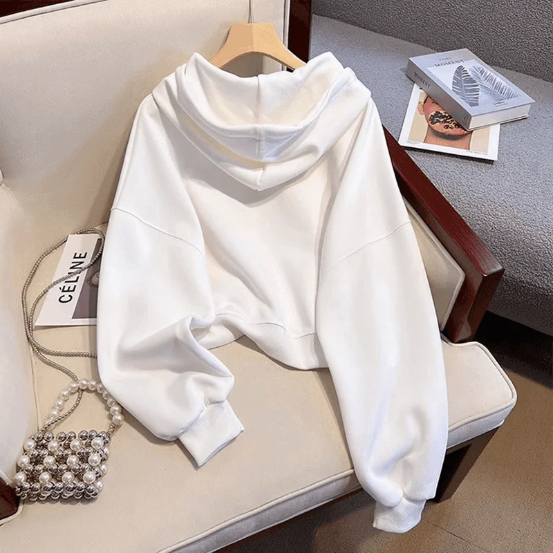 Sli فريدة من نوعها جميلة الأوروبية Sle المرأة هوديي Jaet الخريف الشتاء Faionable العصرية طويلة Sve فضفاضة تناسب البلوز