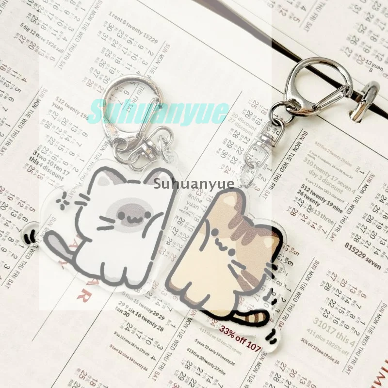 1pair Cute Cat Keychain Pendant, Matching Couple Backpack Keychain