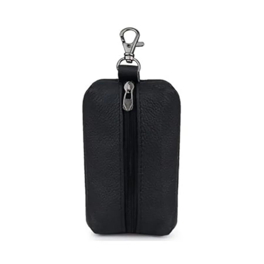 

Unisex Genuine Leather Key Case Wallet Pouch Bag Keychain Holder with Key Ring and Zipper