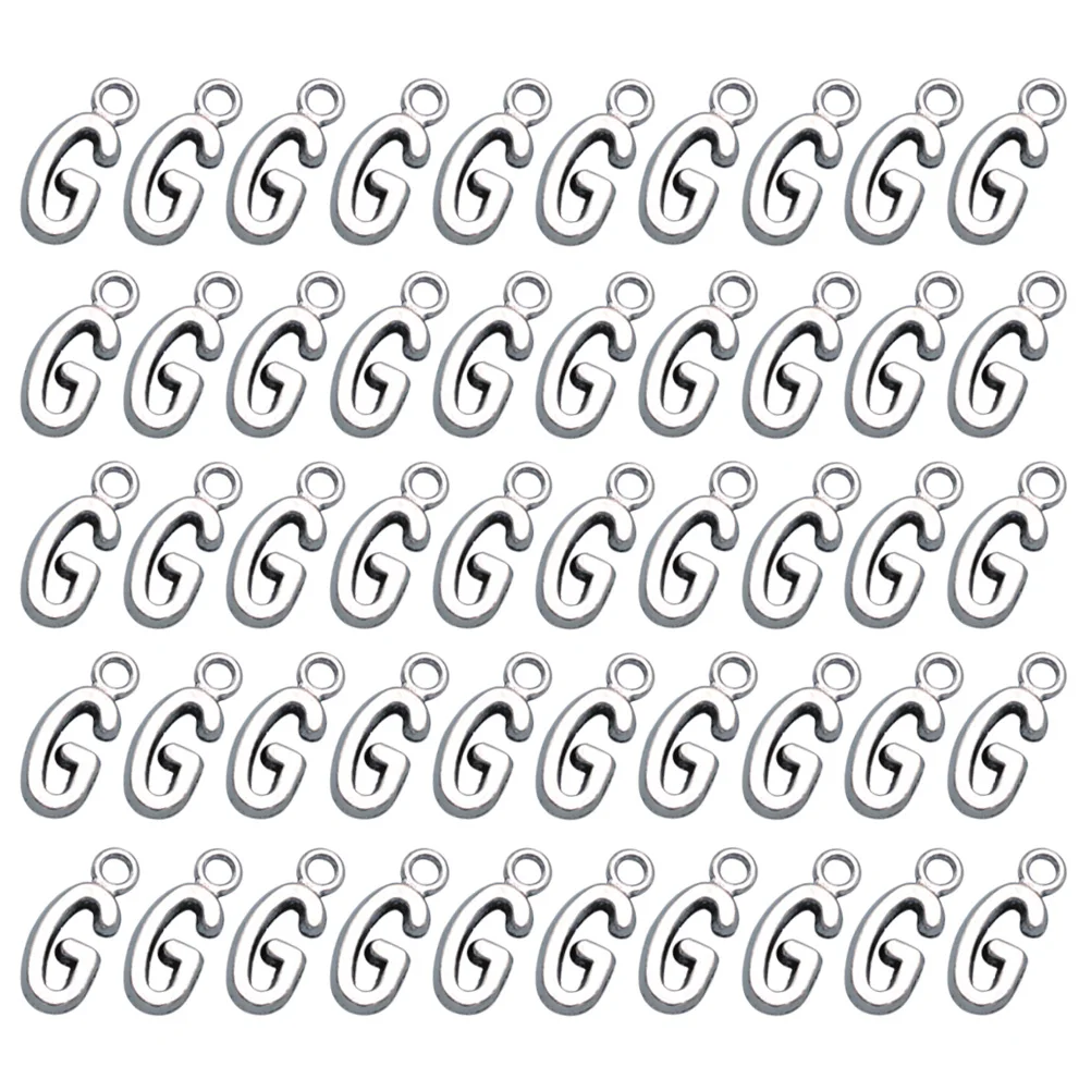 

50pcs English Alphabet G Alloy Pendant Charms Diy Jewelry Making Accessories Necklace Bracelet Keychain Dangle Anklet Cellphone