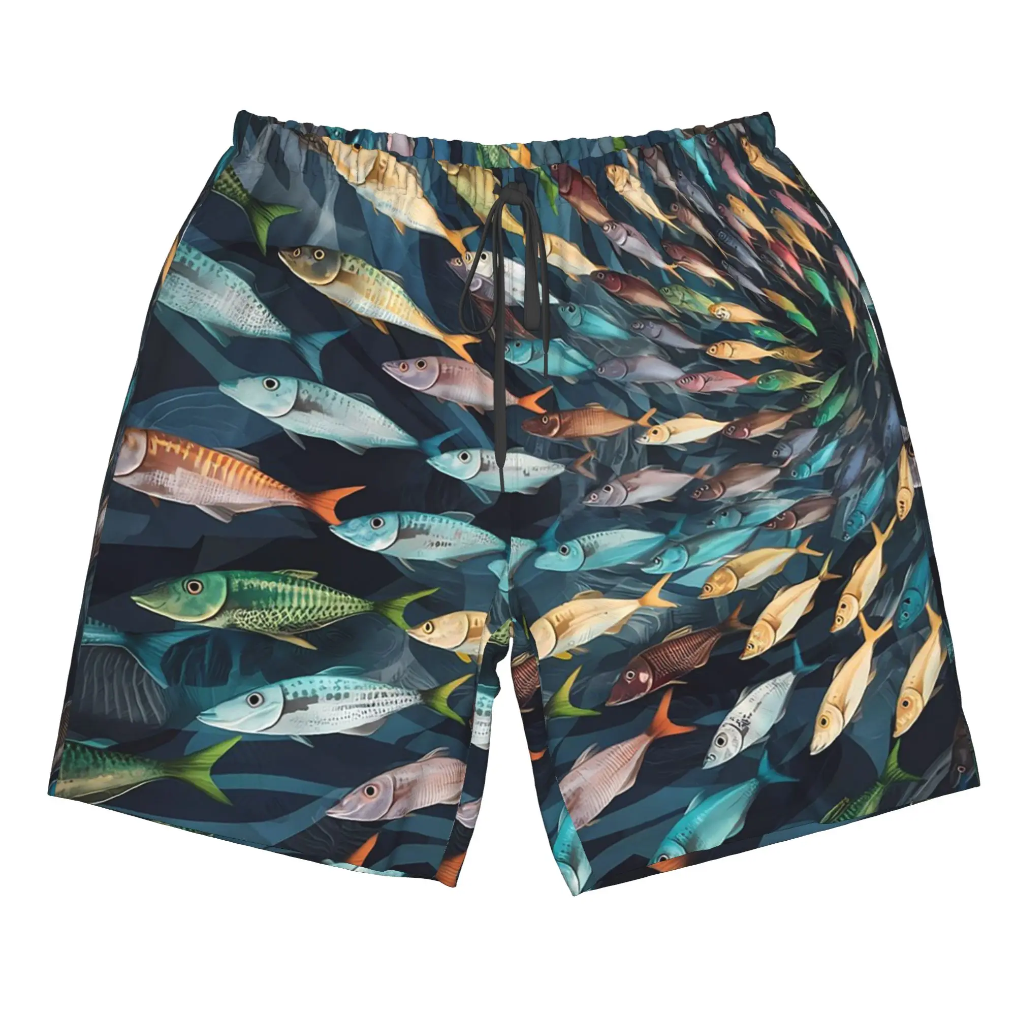 A Shoaling colourful mix of fish Trunks Beach Board Shorts Casual Quick Dry Swim Summer Men Pants