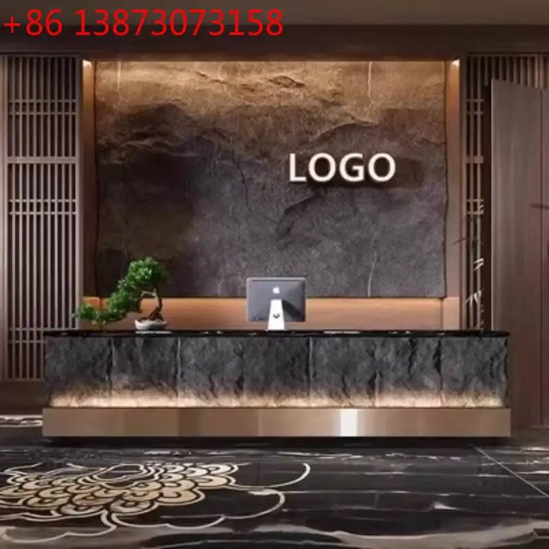 

Black Brown Reception Desks Gold Hotels Wood Corner Modern Reception Desks Luxury Classic Mostrador Recepcion Office Furniture