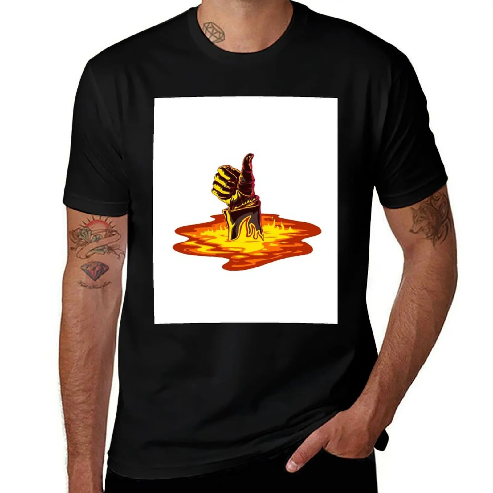 

Terminator's hand on fire T-Shirt sweat man clothes vintage t shirts men
