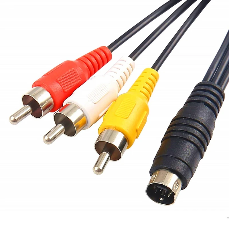 0.3m 1.5m Mini DIN 4-pinowe S-wideo męskie do 3 rca męskie AV Audio wideo kabel Adapter DVD PC TV