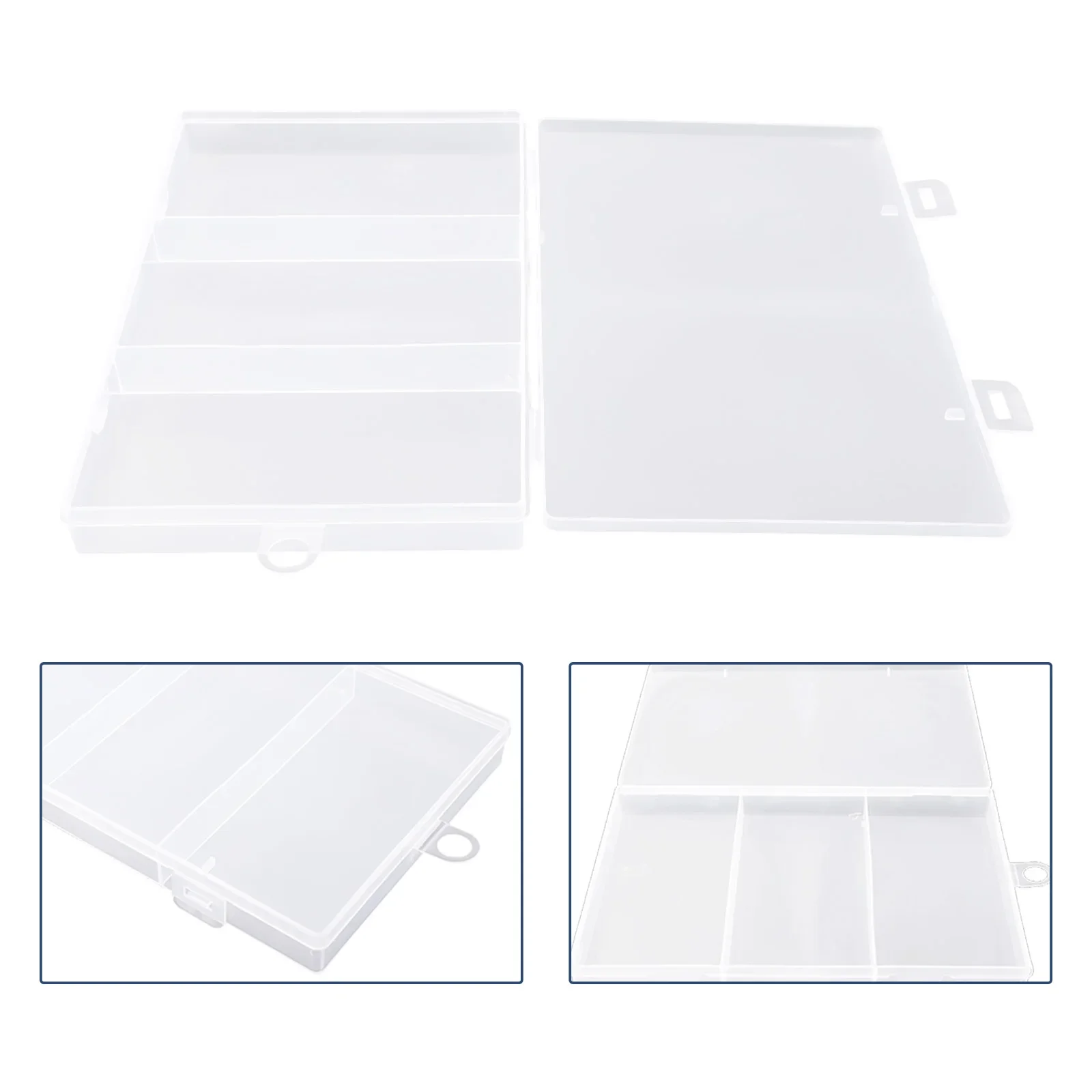 3 Compartments Storage Case Box Plastic Fishing Lure Spoon Hook Bait Tackle Box Small Accessory Box Square Fishhook Box