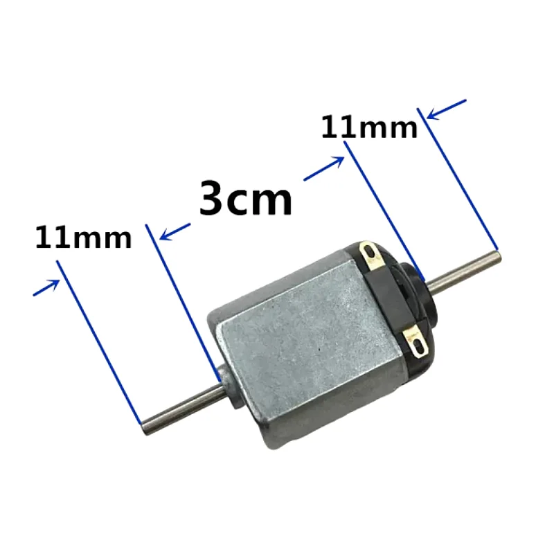 

F130 DC Motor Dual Output Shaft 52MM DIY Small Fan Four-Wheel Drive Car Model Motor