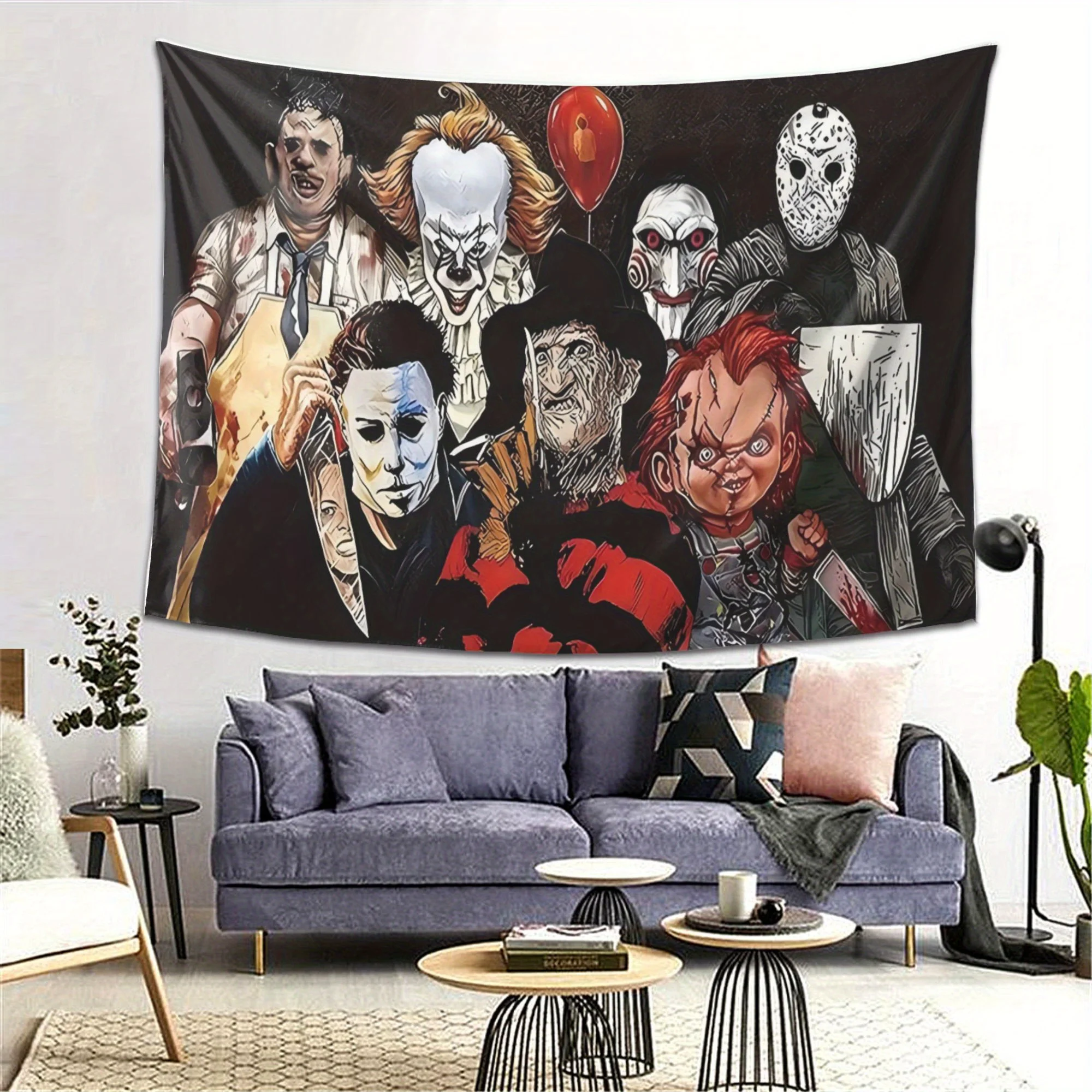 هالوين نسيج الجدار الشنق شخصيات الرعب مخيف الجدار الشنق غرفة الديكور عناصر مخدر جدار السجاد جدار النسيج #4