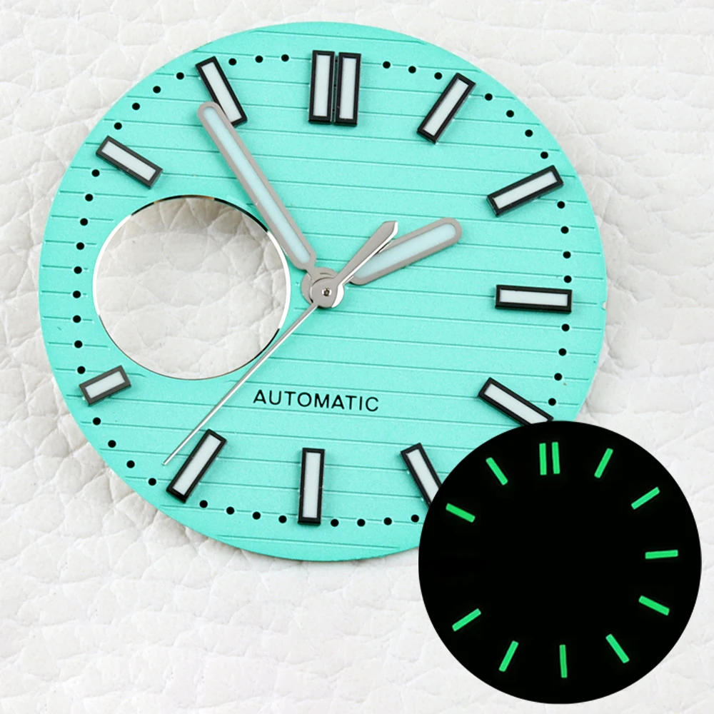 

Blue NH35 Watch Dial 29.8MM Green Luminous Dial Hands For MOD Nautilus Watch Fit NH35 NH36 NH38 Movement Watch Accessories