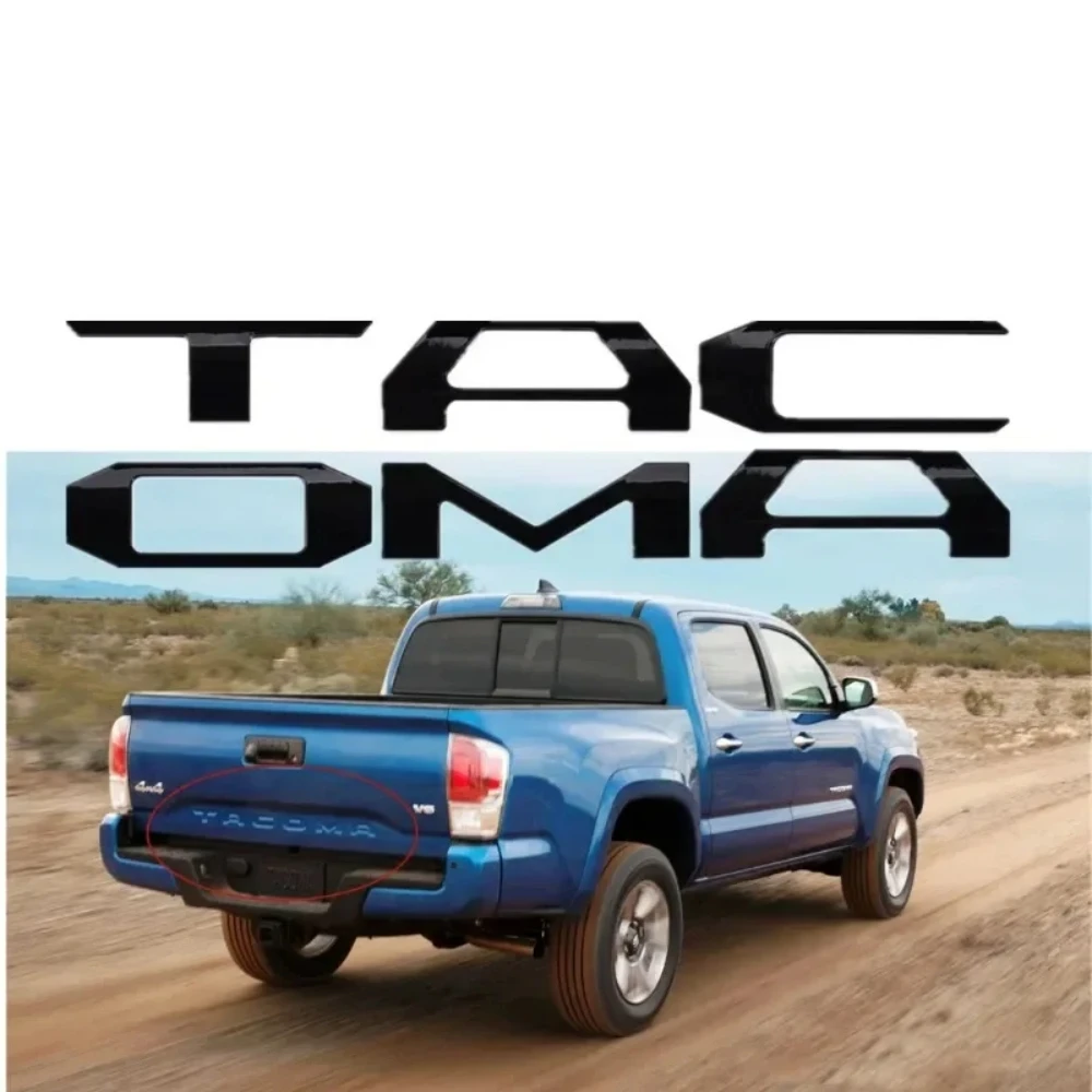

1pcs ABS TACOMA Letters Logo Emblem Car Stickers Accessories for 2024 New Tacoma Rear Trunk Bumper Back Door Badge Decoration