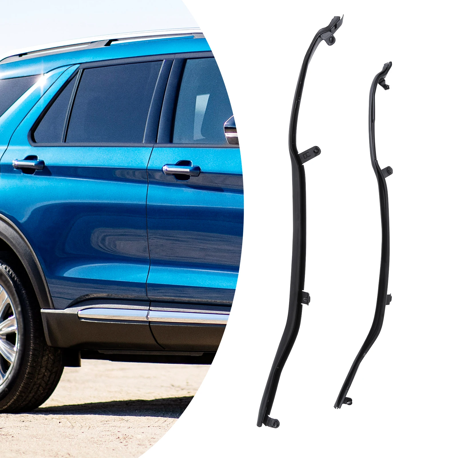 

Rear Door Front Weatherstrip Seal LH & RH Compatible for 2011-2019 Ford Explorer