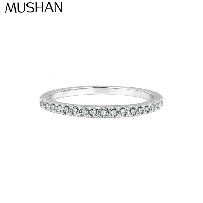 

MuShan Brand Jewelry 925 Sterling Silver Ring VVS Moissanite Charming Ring Ladies 18K Real Gold Plated MST Patent GRA Fine Rings