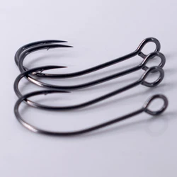 50pcs/lot Large Eye Circle Fishing Hooks Barbed Fishhooks High Carbon Steel Hooks Use Streams Lakes For Beak Mandarin Fish 12-1#