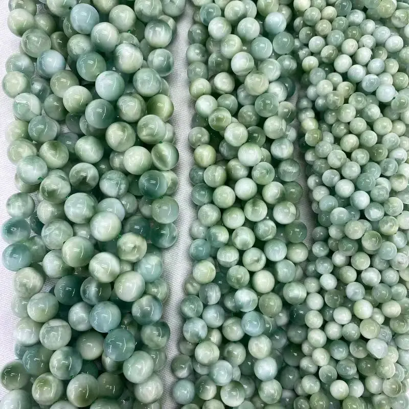 6-8-10-12mm Natural green Larimar stone Round Loose Beads For Jewelry Making DIY Bracelets Necklace 15