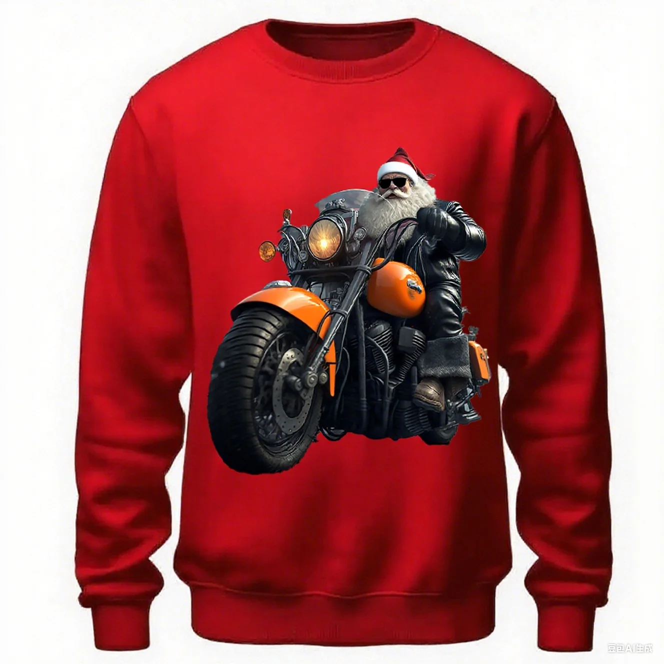 سانتا كلوز دراجة نارية الجرافيك تي شيرت لعيد الميلاد الخريف بلوزات Y2K الأطفال هوديس الرجال والنساء بلوزات
