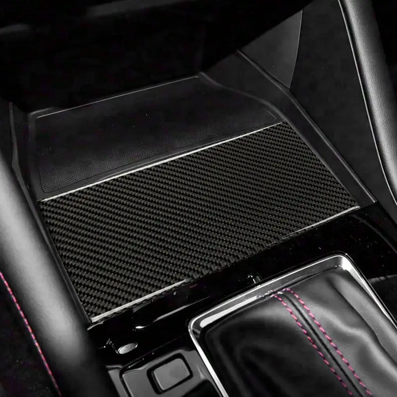 Car Accessories Center Gear Shift Panel Water Cup Holder Cover For Mazda 3 Axela BP 2020 2021 2022 2023 Soft Carbon Fiber Trim view 2