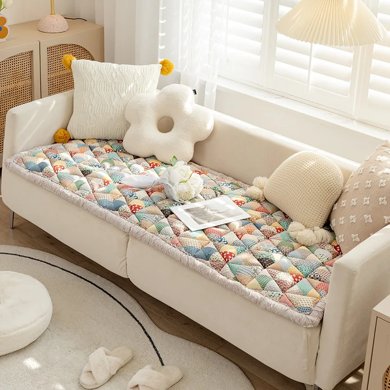 Thickened Anti Slip Mantou Sofa Cushion Autumn and Winter Warm Couch Cover for Living Room Soft Dustproof Furniture Protector