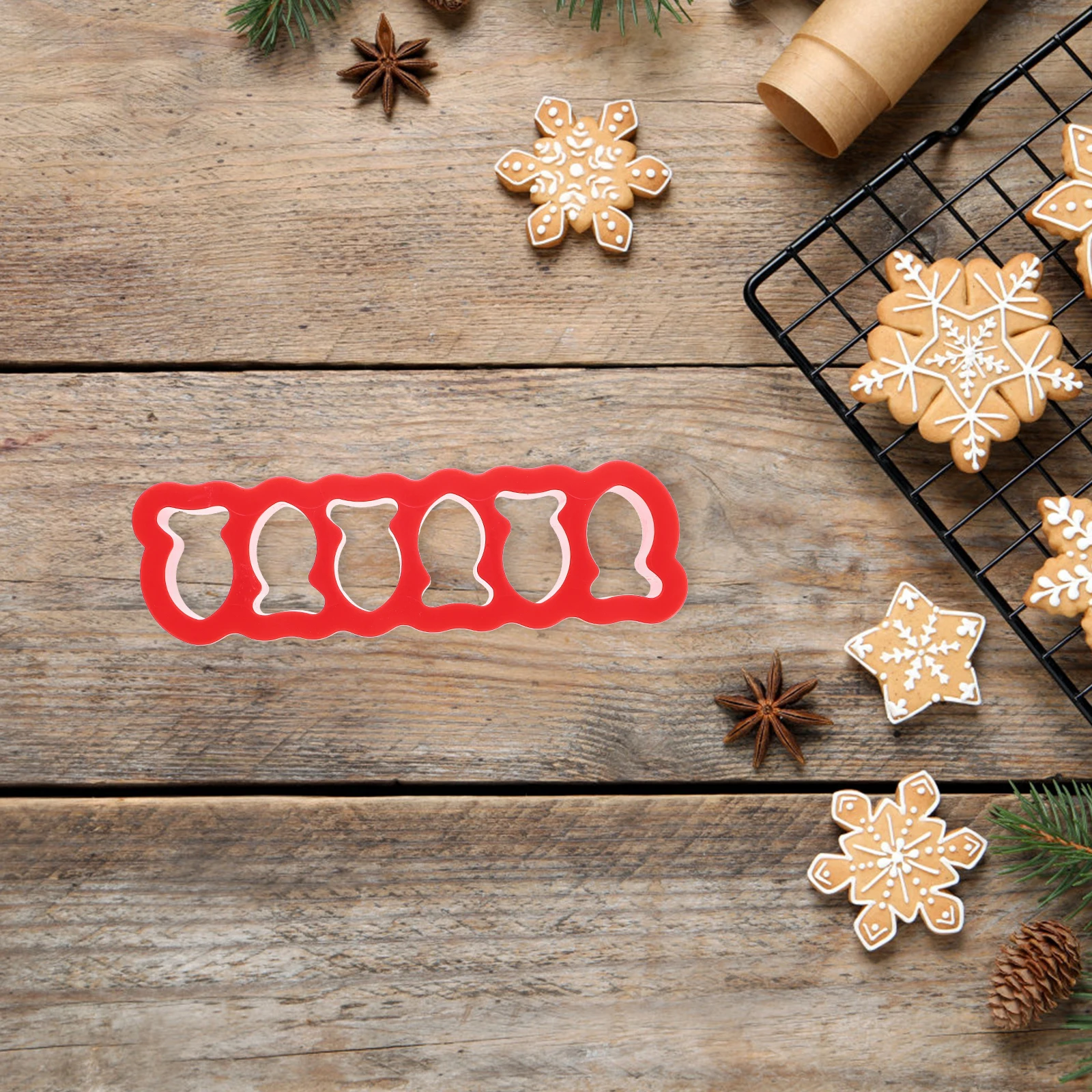 

6 Pieces Shaped Cookie Molds Baking Supplies Cartoon DIY Cartoon Biscuits Tools Red Reusable Cake Decorations