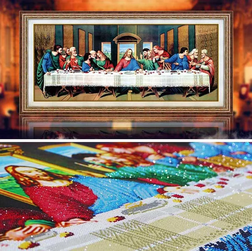 Speciale a forma di AB diamond last supper kit di ricamo a punto croce 5d 3d wall sticker gesù icona religiosa decorazione