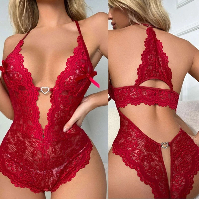 Sexy Bodysuit Woman Underwear Sexy Lingerie Lace Bodysuit Open Bra Crotchless Lenceria Erotic Mujer Sexi Costumes Plus Size