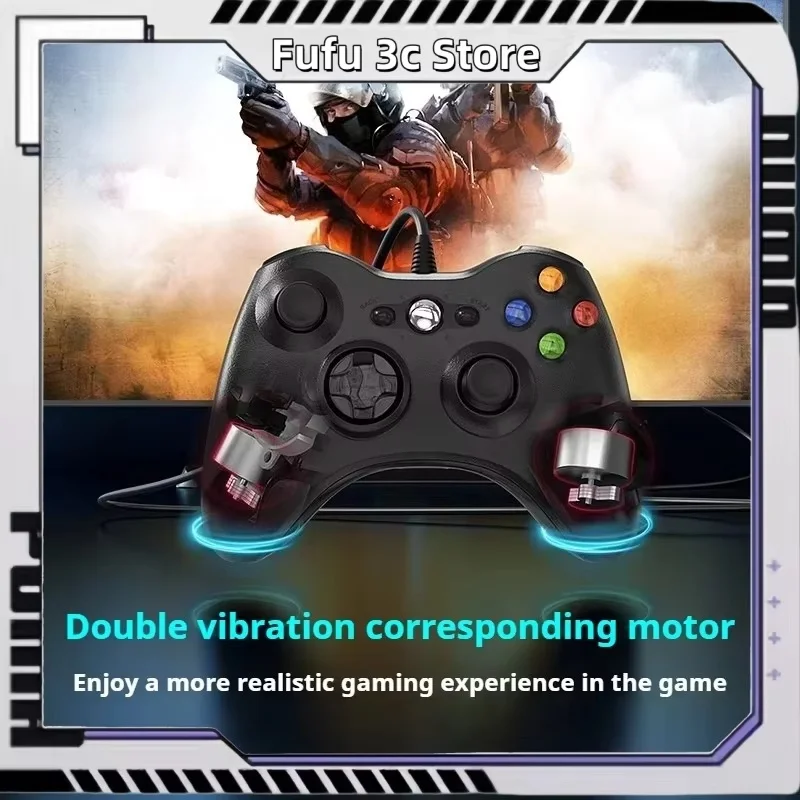 Wired Game Controller High-Precision Joystick Lightning Sensitive Steering Dual Vibration Corresponding Motor Suitable Entertain