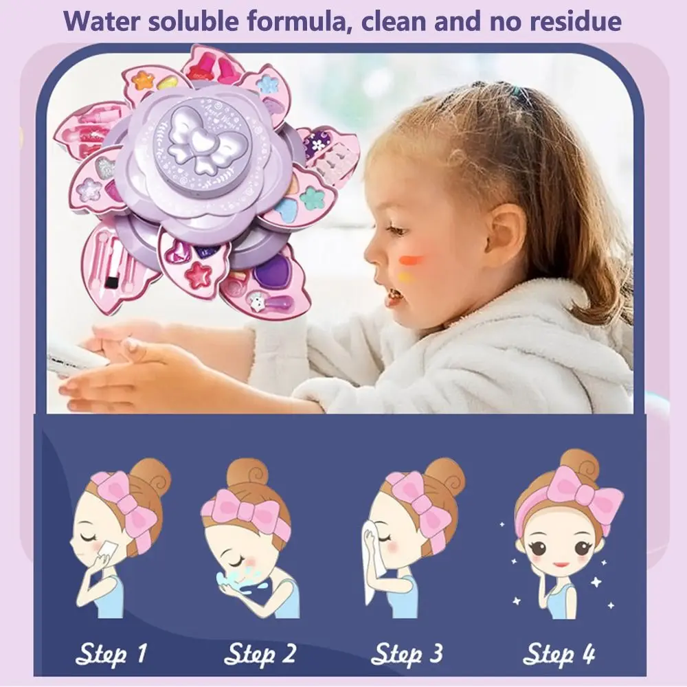 Ensemble d'outils de maquillage pour enfants, fard à barrage, rouge à lèvres, princesse, fille, cosplay, cadeau d'anniversaire, kits cosmétiques, jouet de simulation de beauté