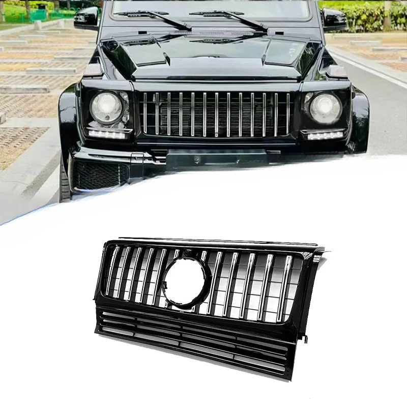 

For Mercedes Benz G Class W463 2004-2018 New GT Style Vertical Slat Front Grille ABS Material Direct Fit Replacement Mesh Design