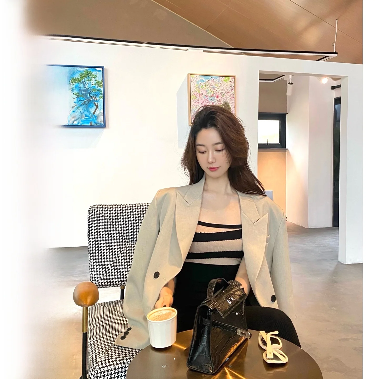 

Женское универсальное длинное пальто CCZEE из полиэстера для повседневной носки, однотонное, на одной пуговице