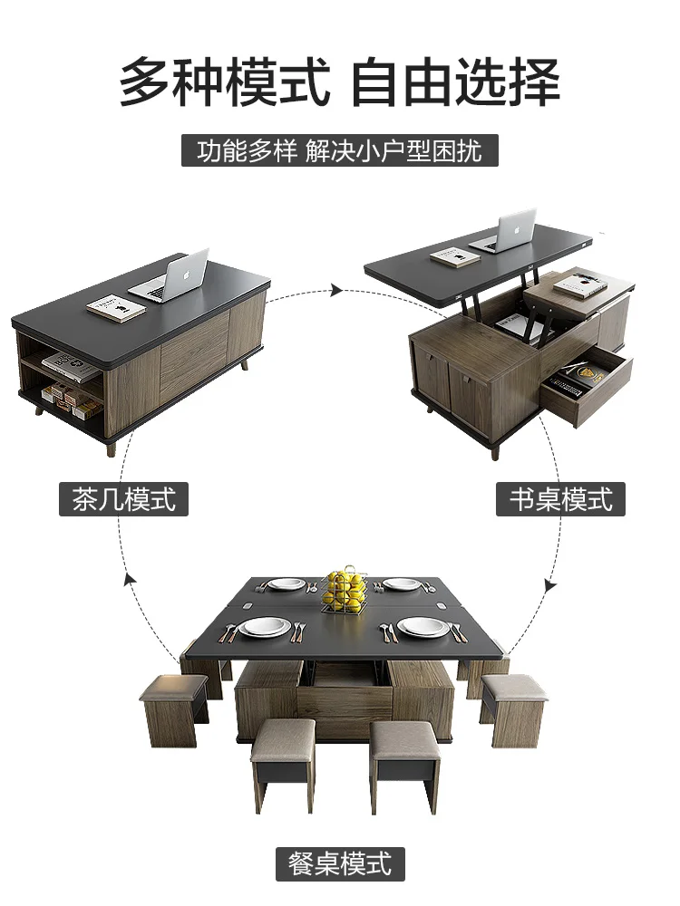 Simple Living Room Home Multifunctional Folding Retractable Folding Dining Table