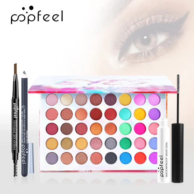 Kit per il trucco Popfeel più venduto Set completo All in One Palette di ombretti Eyeliner Bronzer, Coontour Luxe Set Regali Cosmetici per donna