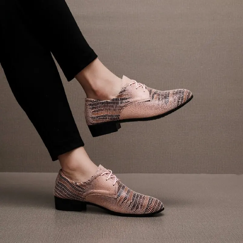 

Size 40-50 Men Fashionable Formal Leather Shoes British Casual Business Versatile Leather Shoes New Multi Color Lace Shoes Men