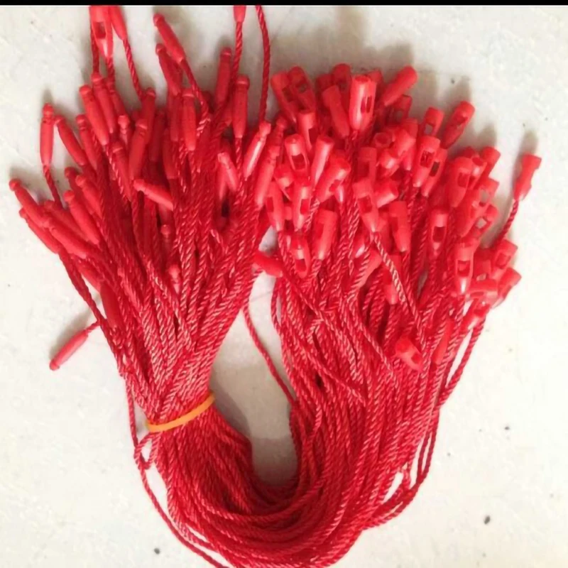 1000PCS/Lot Plastic Tag 20CM Length Hang Tag Polyester Rope String Snap Lock Pin Loop Tie Fasteners for Garment Bag Tags Cards