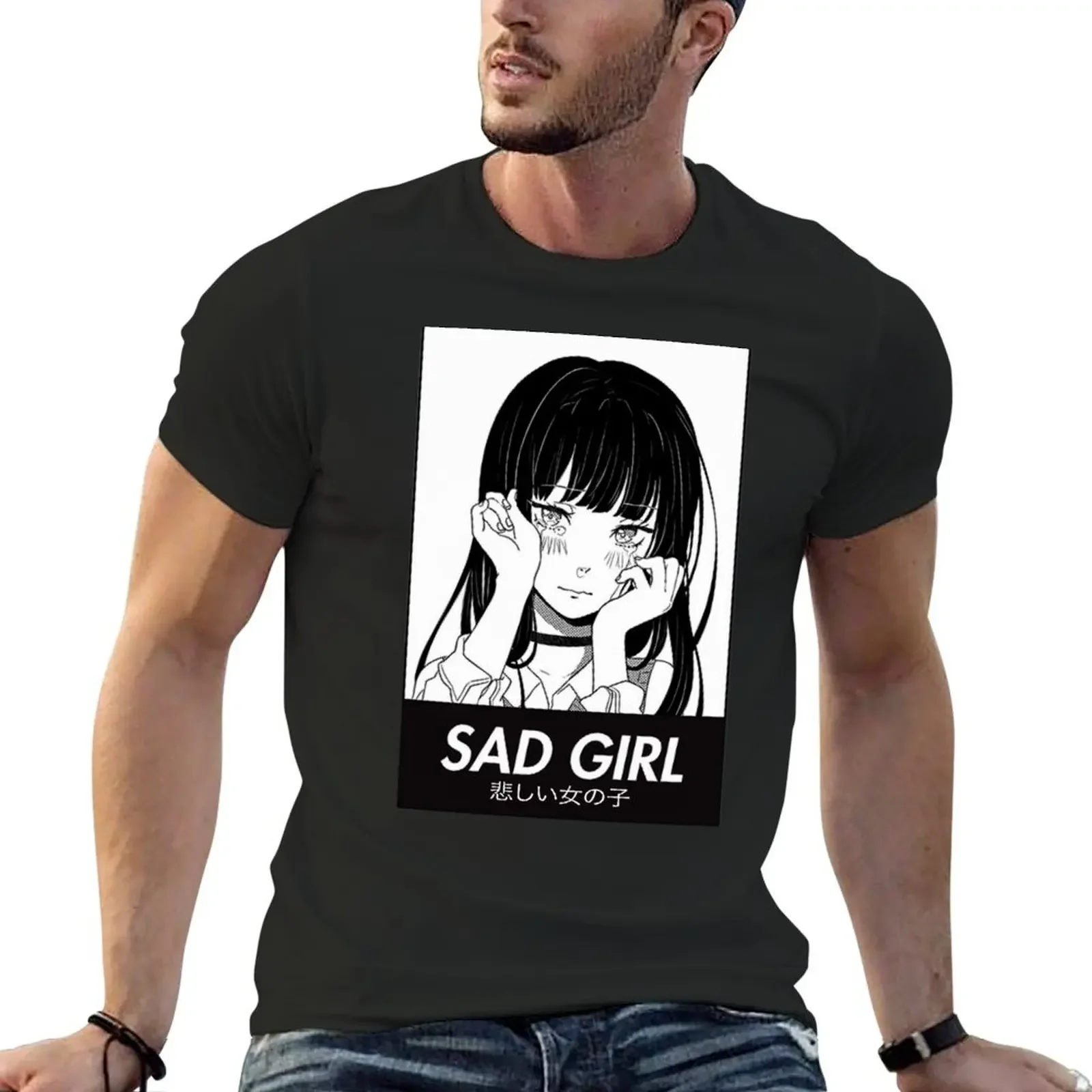 

Sad Girl Manga T-Shirt rapper graphic tees customs men t shirts