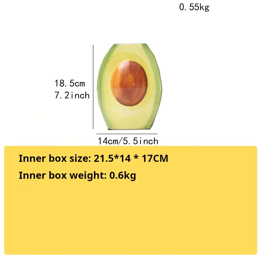 Fruit Vase Avocado Ceramic Vase Decoration Homestay Hotel Decorative Crafts Creative Fruit Ceramic Vase