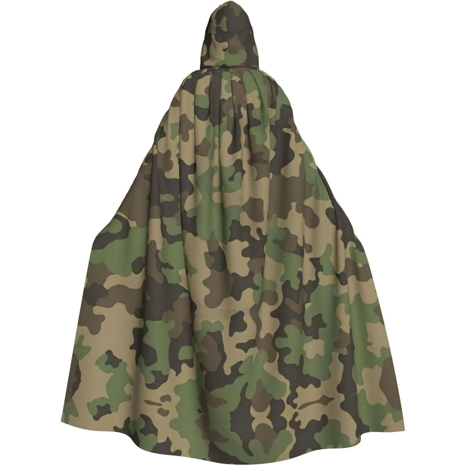 Green camo print Adult Hooded Cape Carnival Festival Cape Cosplay Robe Costume party Gothic Carnival