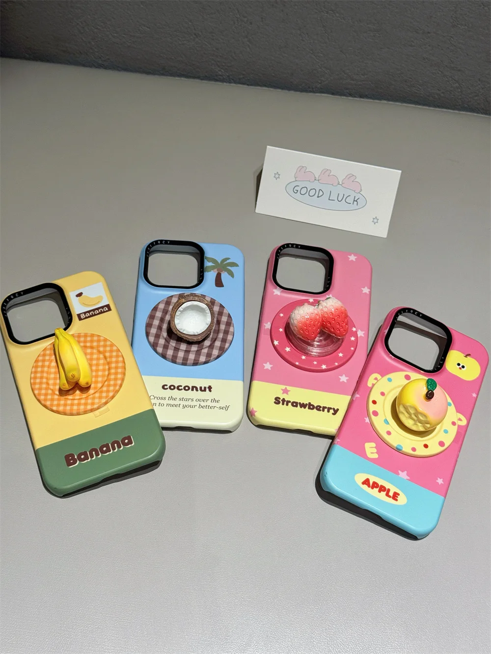 

Kawaii 3D Fruit Magnetic Holder Phone Case for iPhone 16 Pro Max 15 14 13 12 16 Fundas with Magsafe stand Cute Protective Cover