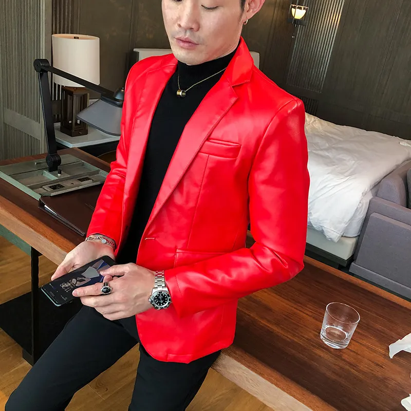 

Мужская мотоциклетная куртка из искусственной кожи, новая весенняя модная повседневная студенческая модель, не мнущаяся, приталенного кроя, с длинными рукавами