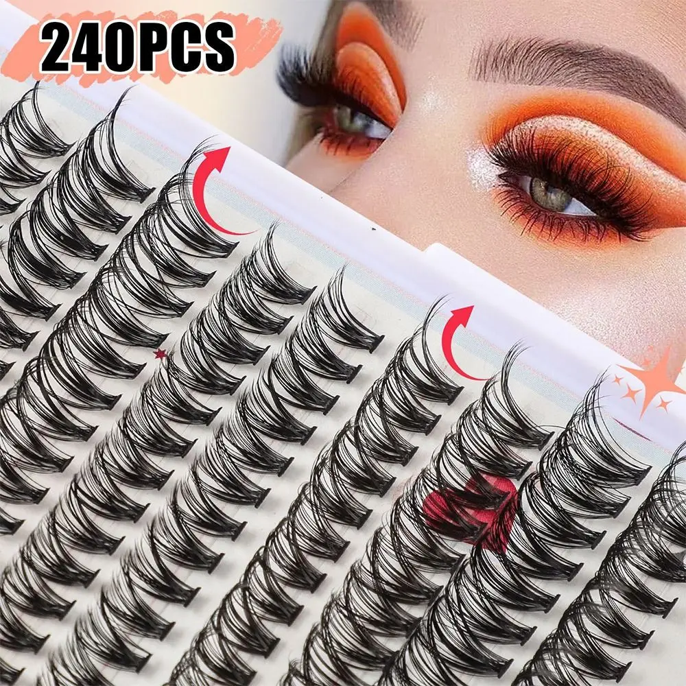 with Lash Bond and Seal Lash Tweezers Lash Brush Lash Clusters 240Pcs Self Application at Home Individual Lashes Kit