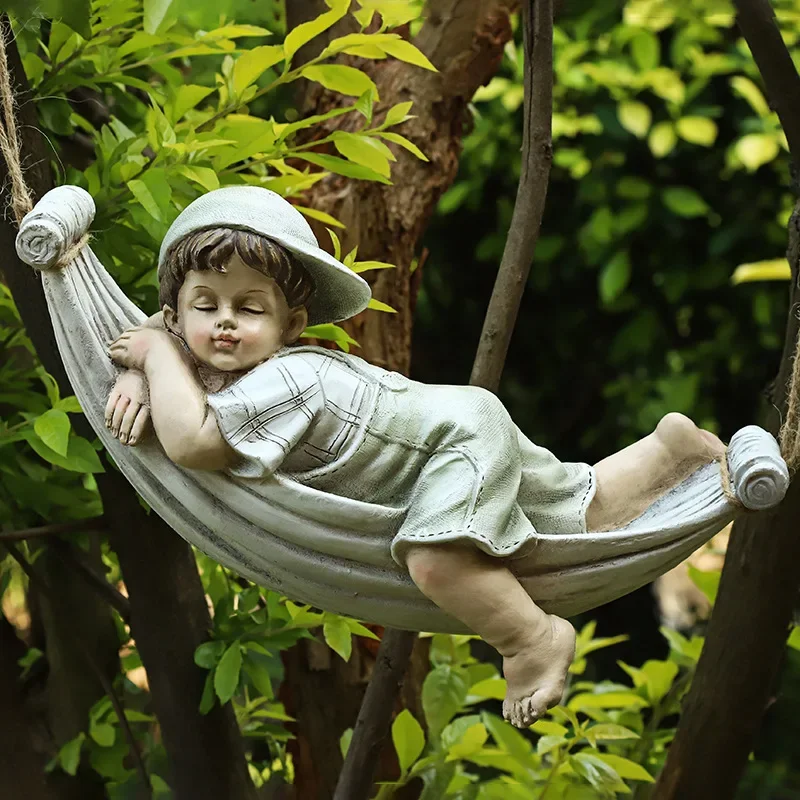 

Garden decoration cartoon characters retro home landscape European style ornaments creative courtyard decoration resin crafts