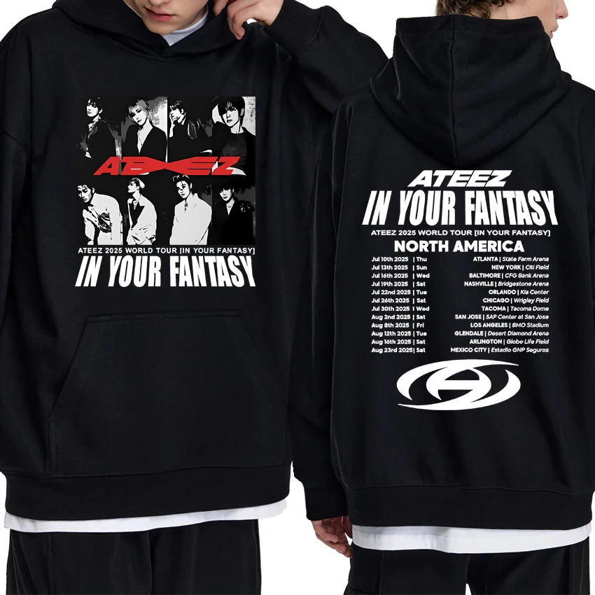 

Kpop Ateez 2025 World Tour in Fantasy Sweatshirt pullovers New in Unisex Trend Y2k Hoodies Men women Fleece Long sleeve Jacket