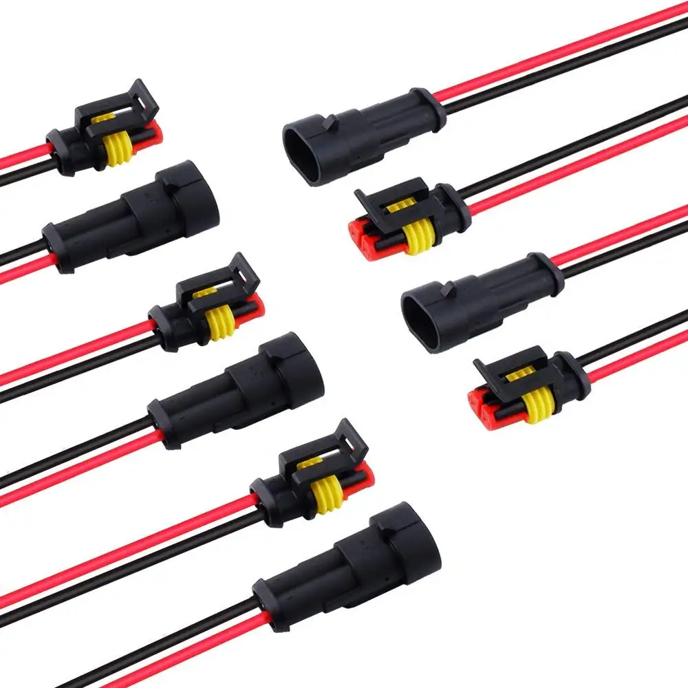 2Pin Way 18AWG Waterproof Wire 1.5mm Series Terminal Connector-5 Kit