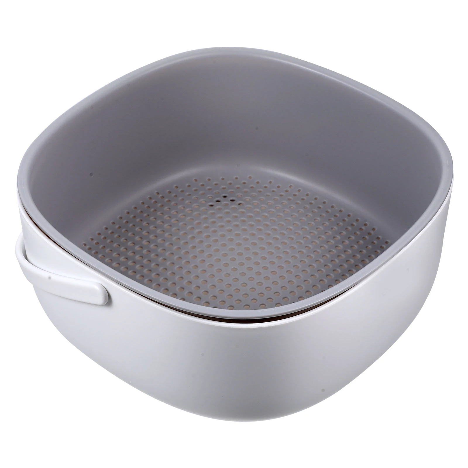 

Large Grey Double Layer Kitchen Drain Basket Fruit Vegetable Washing Container Wear Resistant Compact Strainer Practical Helper