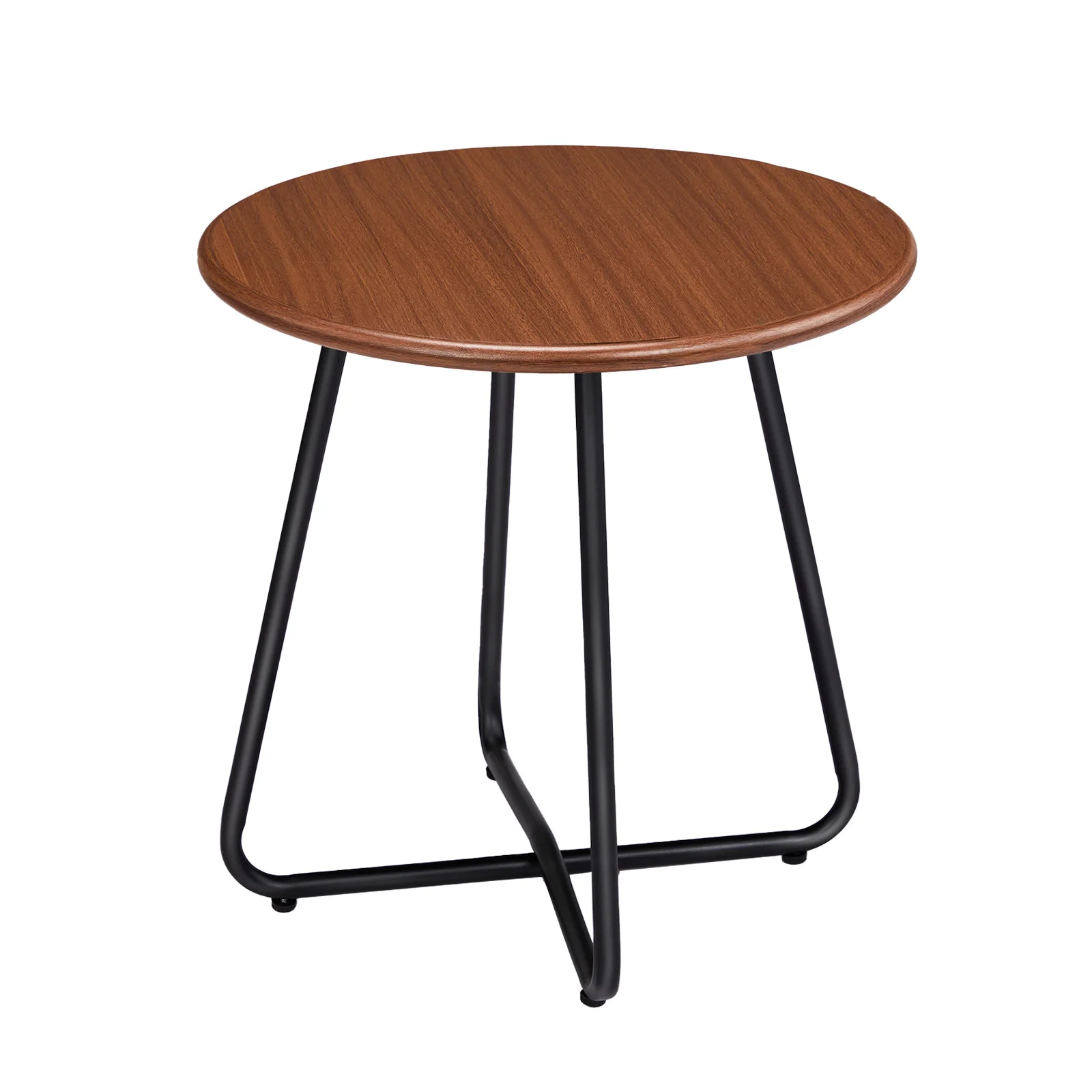 

Outdoor Side Table with Wood Tabletop, Weather Resistant Side Table for Patio Yard Balcony Garden
