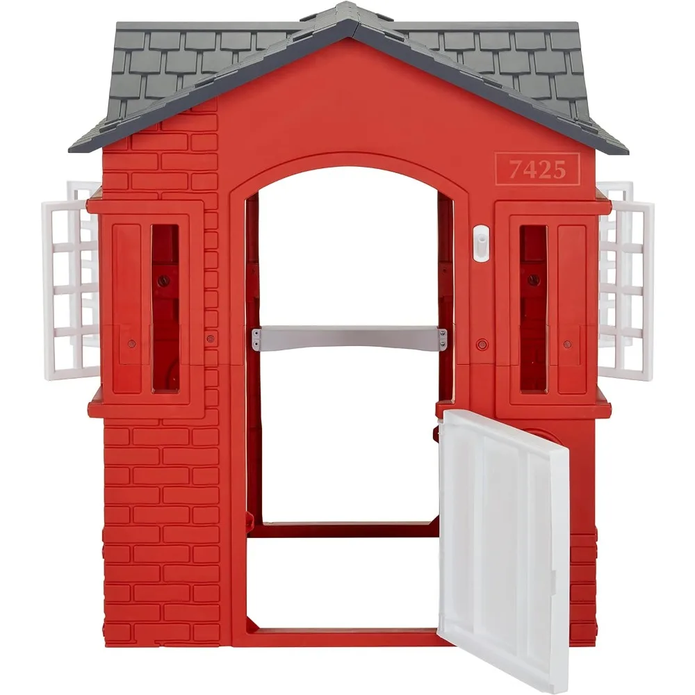 Imagem -02 - Cape Cottage Playhouse With Working Door Windows And Shutters Vermelho Jardim Crianças 26 Anos de Idade