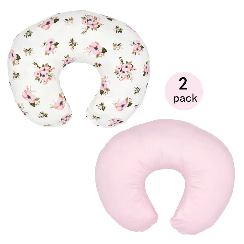 Infant Feeding Pillow Cover Printed 2 Pack Elastic U-shaped Breastfeeding Pillowcase Multi Functional Removable Dustproof Covers