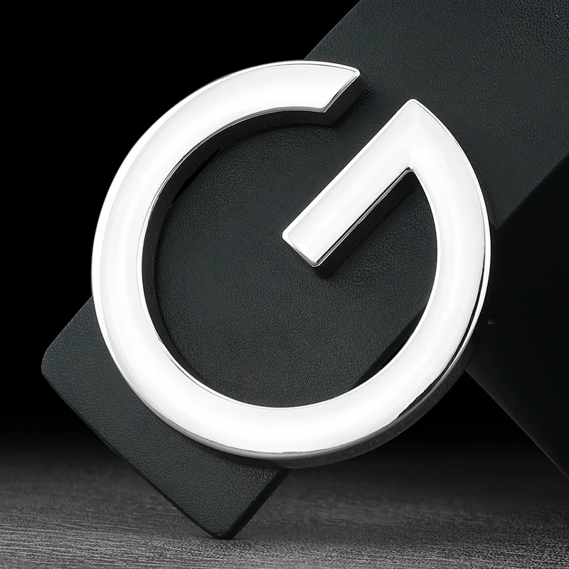 Luxury belt men letter G slide buckle men belts leather designers formal young man black jeans leisure cintos masculinos