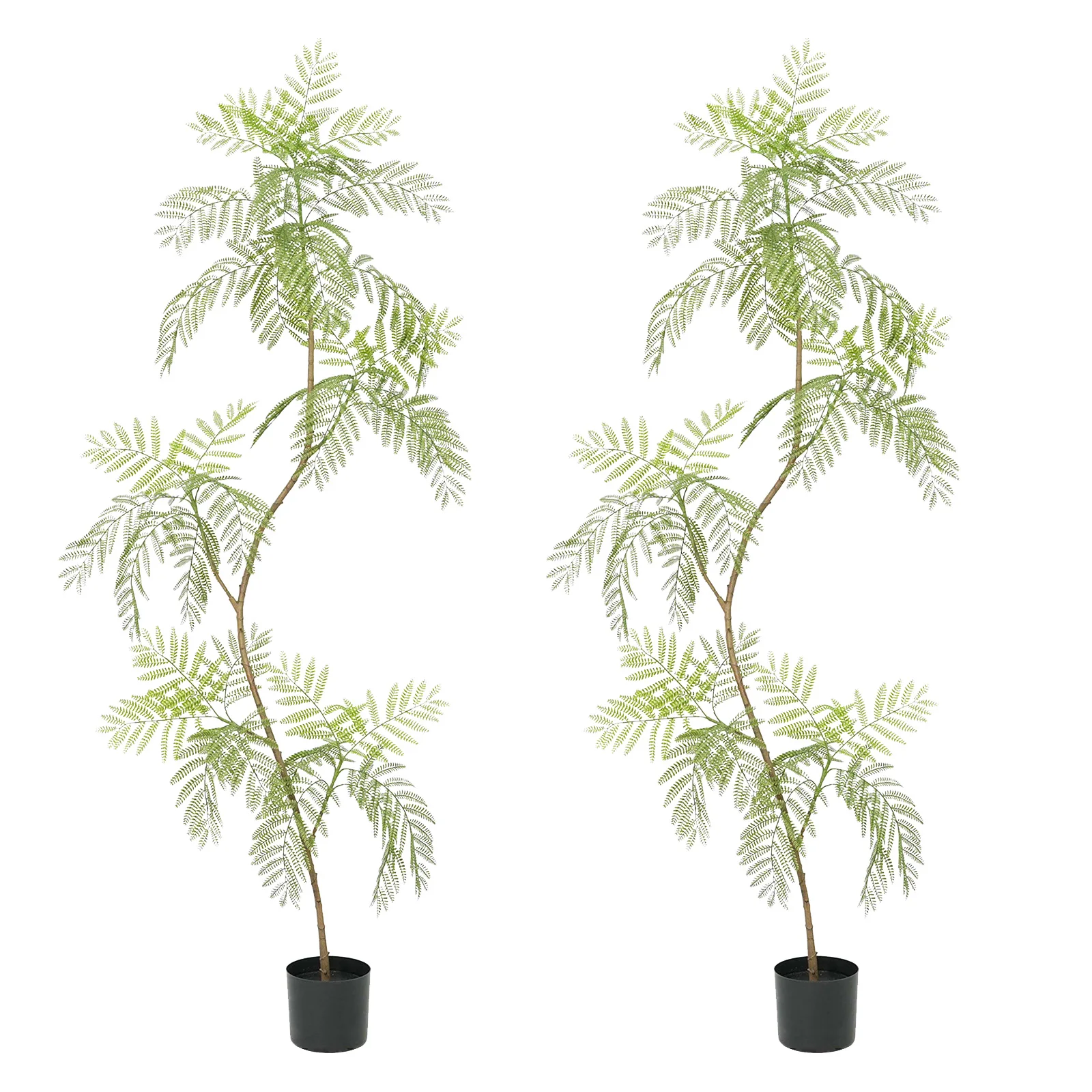 

2Pcs Artificial Tree Home Decoration Realistic Leaves And Adjustable Branches Lifelike Faux Tree Artificial Jacaranda Trees