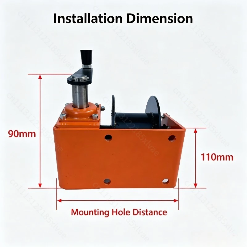 Multi-function Two-Way Self-Locking Hand Winch, 30:1 Gear Ratio, 200kg Load, for Truck Crane & Vehicle Use