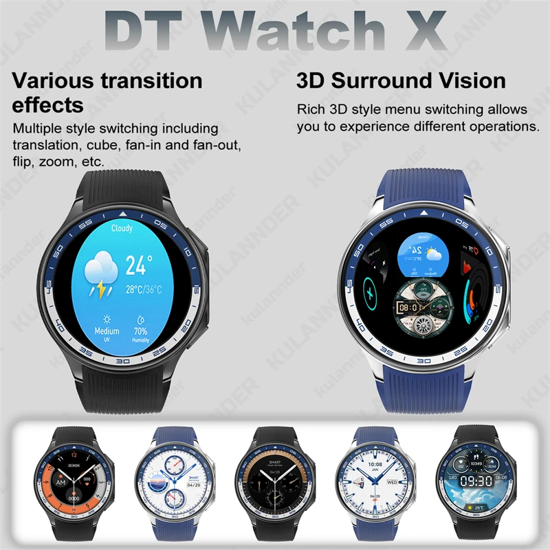 2025 ساعة ذكية DT Watch X رجال الأعمال النساء Ablum المحلية MP3 MP4 فيديو الموسيقى Smartwatch ثلاثية الأبعاد AOD USB طرق صور لساعة OPPO