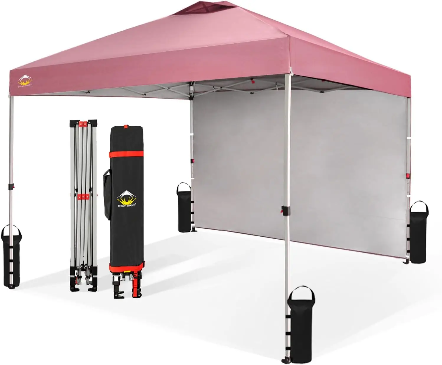 خيمة بمظلة، مأوى خارجي محمول 10 × 10 أقدام مع جدار جانبي واحد، قفل مركزي سهل الدفع، حماية من الأشعة فوق البنفسجية، وحقيبة حمل #1